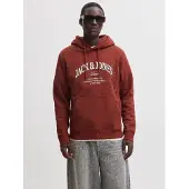 Jack & Jones Sudadera 'JJEDenver' zafiro / rojo oscuro / blanco
