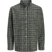 Jack & Jones Camisa 'JJEField' oliva / petróleo / offwhite