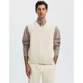 Selected Algodón Chaleco De Punto Hombres Gris S