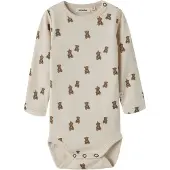 Lil´ Atelier Pijama entero/body marrón / blanco lana