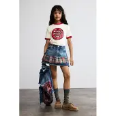 Desigual , Falda vaquera cuadros, NiñOs, Algodon, Azul, 7/8