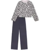 Schiesser Pijama ' Nightwear ' azul oscuro / gris claro / blanco