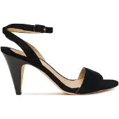 Ralph Lauren para mujer. 802P15730006 Sandalia Gracy de ante de oveja negro (40), Piel, 3 a 5cm, Hebilla, Casual, Fiesta, Clásico, La