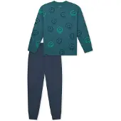 Schiesser Pijama ' Nightwear ' azul oscuro / verde oscuro