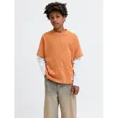 Jack & jones Junior Sudadera 'JCOECHO' naranja / blanco