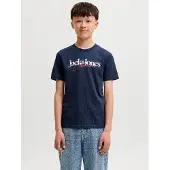 Jack & Jones Junior Camiseta 'JJTom' marino / rojo oscuro / blanco