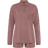 LASCANA Pijama de pantalón corto marrón / lavanda