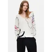 Desigual , Jersey espampado fino, Mujer, Blanco, M