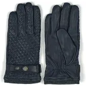 Howard London Guantes con dedos 'Leather Braided Gloves Axel Navy' navy