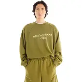New Balance Sudadera 'Trackside French Terry Crew' verde / verde hierba