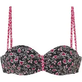 LASCANA Top de bikini rosa / negro / blanco