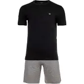 Emporio Armani Pijama corto gris moteado / negro