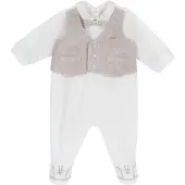 Chicco Pijama entero/body ecru / beige moteado
