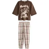 Next Pijama ecru / azul / marrón / rosa