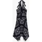 Desigual , Vestido bandana nudo, Viscosa, Negro, S