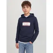 Jack & Jones Junior Sudadera 'JJBuster' azul oscuro / rojo / blanco