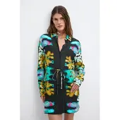 Desigual , Vestido Manga Larga M C Lacroix, Mujer, Viscosa, Negro, M