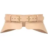 Haute Cuir Cinturón 'Crescent Peplum Belt' crema