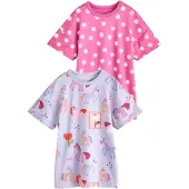 Next Camiseta de noche lila pastel / rosa / rojo / offwhite