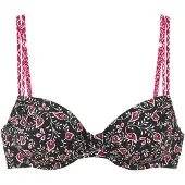 LASCANA Top de bikini rosa oscuro / negro / blanco