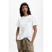 Desigual , Camiseta Bordada, Mujer, Blanco, M