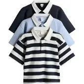 The Set Camiseta navy / azul claro / blanco