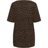 KAFFE CURVE Túnica 'Myra' beige / marrón oscuro