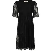 Cream Vestido negro