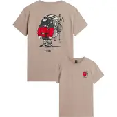 The North Face Camiseta marrón claro / rojo