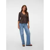 Vero Moda Blusa 'VMSMilla' crema / marrón oscuro