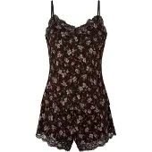 Hunkemoller Pijama de pantalón corto 'Nana' marrón / oliva / rosa