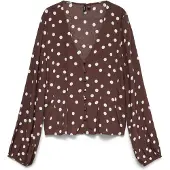 Vero Moda Blusa 'VMElisa' marrón / blanco