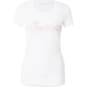GUESS para mujer. W6YI56K5028 Camiseta Logo Lentejuelas Degradé Blanco (M), Casual, Algodón, Manga corta, outlet 2026.