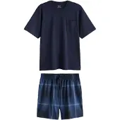 Next Pijama corto navy / azul oscuro / blanco