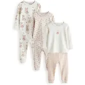 Next Pijama beige / piel / marrón oscuro / blanco