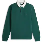 Tommy Hilfiger Camiseta 'ESSENTIAL' verde oscuro / blanco