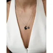 Hey Happiness Cadena 'Interlocking Clover & Heart' plata