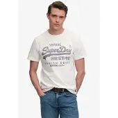 Superdry para hombre. M1012458A Camiseta Classic blanco roto (L), Casual, Algodón, Manga corta, outlet 2026.