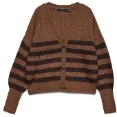 Vero Moda Cárdigan 'VMLEA' chocolate / marrón oscuro