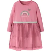 Name it Vestido 'NMFLahappi' pitaya / rosa pastel / plata