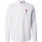 HUGO Camisa 'Emero' rojo sangre / negro / blanco