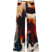 Desigual , Pantalón Estampado Largo, Mujer, Viscosa, Negro, L