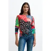 Desigual , Jersey Estampado Colores, Mujer, Negro, S