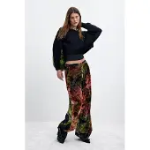 Desigual , Pantalón Velvet Largo M. C. Lacroix, Mujer, Rojo, XS