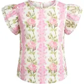 Usha Blusa beige / verde / rosa