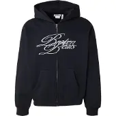 Weekday Sudadera con cremallera azul oscuro / blanco