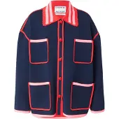Essentiel Antwerp Cárdigan 'KOKORICO' marino / rosa / rojo