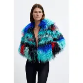 Desigual , Abrigo Pelo Largo Lacroix, Mujer, XL