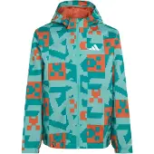 Adidas adidasChaqueta impermeable Minecraft Terrex CLIMAPROOF de dos capas 116 St Fade Ocean / Equipment Green / Fox Orange Niño