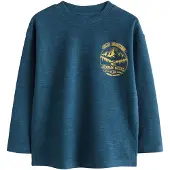 Next Camiseta azul oscuro / amarillo
